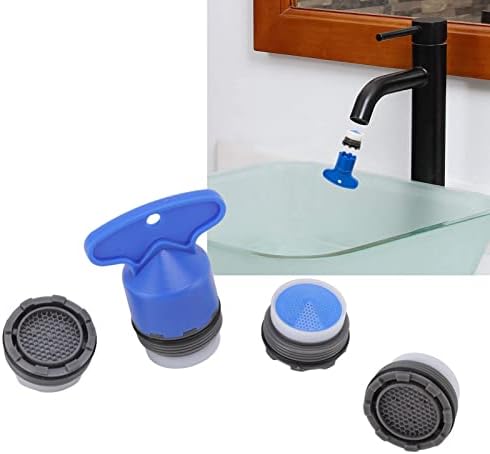 TITA-DONG 4PCS Faucet Aerator Inserts, Plastic Sink Faucet Aerator with Spanner, Bathroom Faucet Aerator, Flow Restrictor 21.5mm Water Saving Faucet Replacement Patrs for Bathroom Kitchen - Image 3