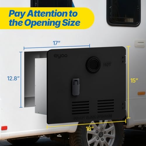 Eyoo RV Water Heater Door Kit, 15x18 Inches Black Panel, Stainless Steel, Compatible with Eyoo Models Only - Image 2
