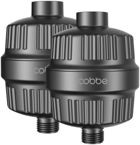 Cobbe HD HEAVY DUTY High Output Shower Filter 2 Pack – 99% REMOVAL Shower Head Filter for Hard Water, Heavy Metals, Chlorine and Harmful Substance, Improve your skin and hair - Black by Cobbe