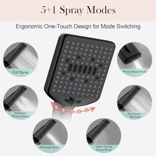 Filtered Shower Head with Handheld, High Pressure 6 Mode Showerhead - Image 5