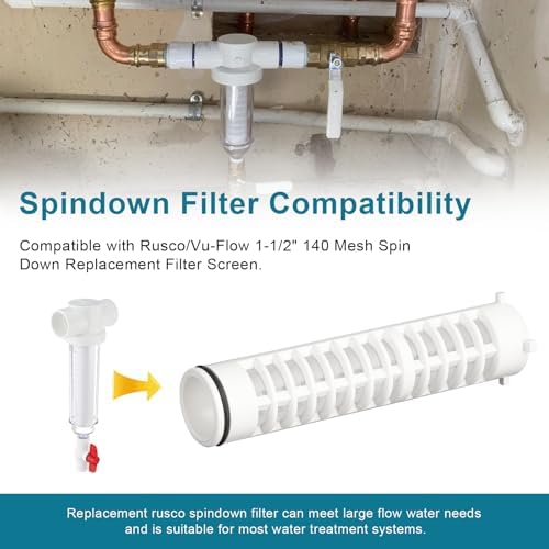 1-1/2 Inch 60 Mesh Spin Down Filters for Rusco Vu Flow Sediment Filter Sprinkler Water Filter Well Pump Spindown Screen Irrigation Filters 8" Long - 2 Pack (FS-1-1-2-60) - Image 2