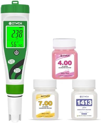 Hydroponic pH EC Meter, Water pH TDS PPM Meter by EZTOCH