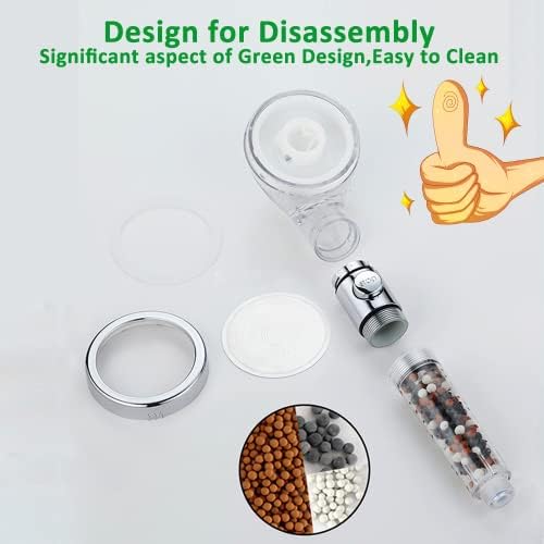 AYI Filtered Showerhead with Bracket Metal Hose High Pressure Handheld Shower Purifying Hard Water Softener Chlorine Flouride Filter Multi Modes Changeable Shower head Fresh Dry Skin & Hair Loss - Image 4