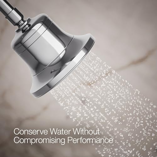 KOHLER 33631-G-CP Cinq Round Single-Function Filtered Showerhead, Five-Layer Filtration, 1.75 GPM, Full Coverage Spray, Premium Durable Material, Polished Chrome - Image 4