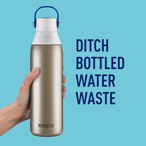 Brita Stainless Steel Premium Filtering Water Bottle, BPA-Free, Reusable, Insulated, Replaces 300 Plastic Water Bottles, Filter Lasts 2 Months or 40 Gallons, Includes 1 Filter, Stainless - 20 oz. - Image 6