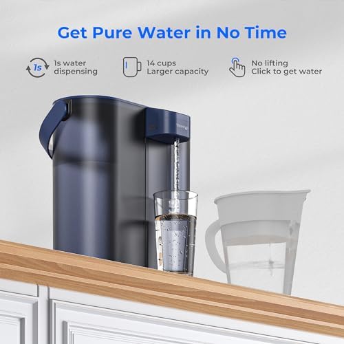 Waterdrop ED02B Compact Electric Water Filter Pitcher, 14-Cup, Blue - Image 4