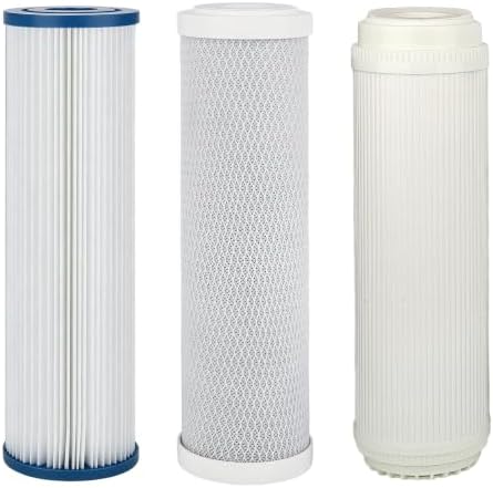 RV Water Filter System Replacement Filter Set, 3-Stage Replacement Filters with 5 Micron PP, 0.5 Micron CTO Carbon Block & 0.01 Micron UF Membrane by SEICETEC