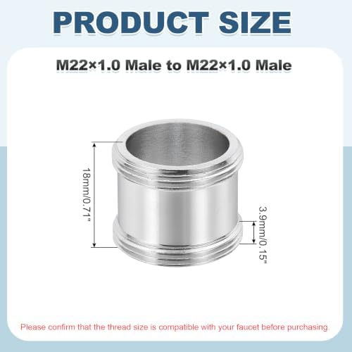 uxcell Faucet Aerator Adapter,M22 Male to M22 Male Brass Faucet Adapter - Image 2