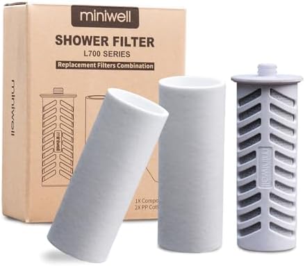 Replacements for Miniwell Shower Filter L700 Series (Z Replacement-1ACF+2PP Filters) by MINIWELL