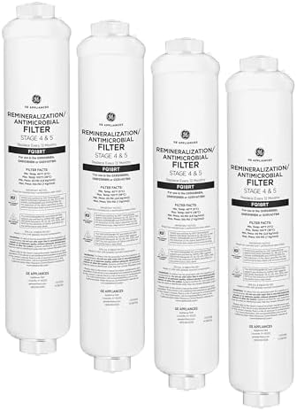 GE Reverse Osmosis Under Sink Remineralization & Replacement Filter, Fits GE GXRV40TBN, GXRQ18NBN, GNRQ18NBN Filtration Systems, Replace Every 12 Months, FQ18RT (Pack of 4) by GEAppliances