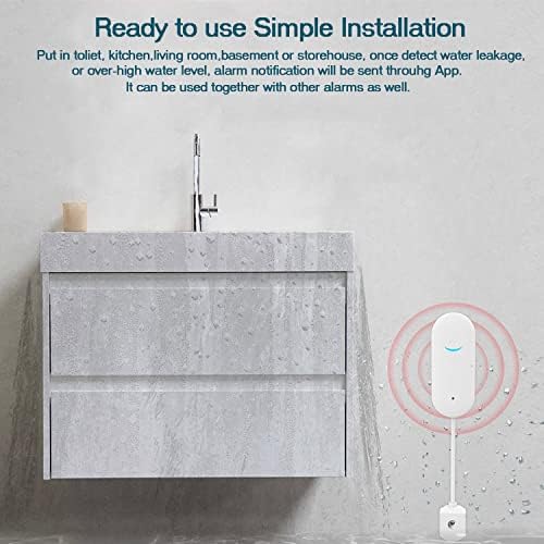 WiFi Water Sensor Leak Detector: Smart Water Leak Detector, TUYA Smart Water Leak Sensor, Wireless Water Level Sensor with App Alerts and Remote Monitor, Water Detectors & Alarms for Home,Basement - Image 5