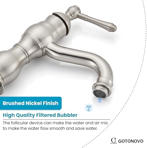 gotonovo Bathroom Faucet 1 Hole Vintage,Brushed Nickel,5.9” Spout Reach - Image 6