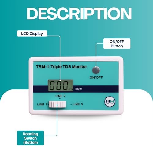HM Digital Triple Inline RO/DI TDS Monitor with 1/4 inch T-Fittings - Image 3