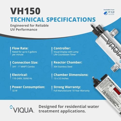 Viqua VH150 UV Water Treatment System, 5 GPM, Stainless Steel - Image 2