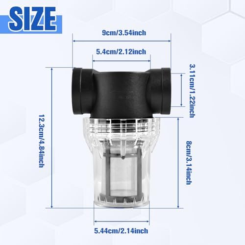 SPEEDWOX 1 Inch Sediment Filter Pressure Washer Filter Female In-Line Strainer Large Flow Pipe Diameter Universal 1-Inch Threaded Connection for RV Water Systems Outdoor Gardening Pressure Washer - Image 2