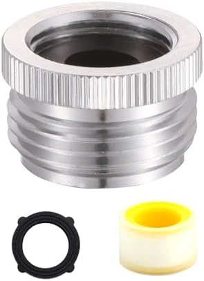 Ceaeso Garden Hose to Shower Valve/Arm Handshower/Shower Pipe Adapter,G1/2 Female to 3/4 GHT Male Garden Hose Adapter，Chrome Finished.… by Ceaeso