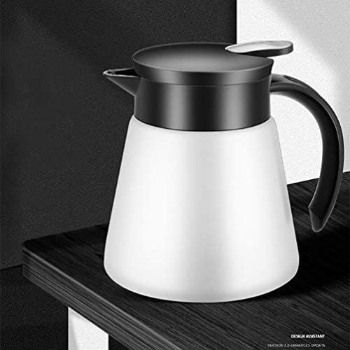 Thermal Coffee Carafe Tea Pot 20 Oz Stainless Steel Double Wall Vacuum Insulated Coffee Water & Beverage Dispenser White - Image 3