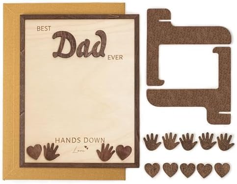 10" Fathers Gift for Dad from Kids, Custom Fathers Day Best Dad Ever gifts Hands Down Sign, Personalized Fathers Day Dads Gift from kids daughter son, First fathers day Daddy gift for new dad / Birthday - Image 4