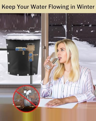 Backflow Preventer Pipe Insulation Cover (5F), 24"X24" Thicker Pressure Vacuum Breaker, Water Well Pump Sprinkler Valve for Winter Freeze Protection, Black - Image 5