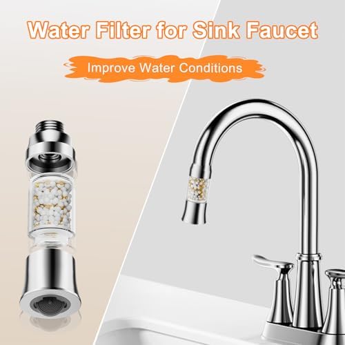 6 Pcs Faucet Water Filter Replacement Cartridges - Water Softener Filters Beads for Hard Water - Remove Chlorine - Improve Water Conditions - Filter Cartridge for SUPAFA Pull Down Faucet Head - Image 5