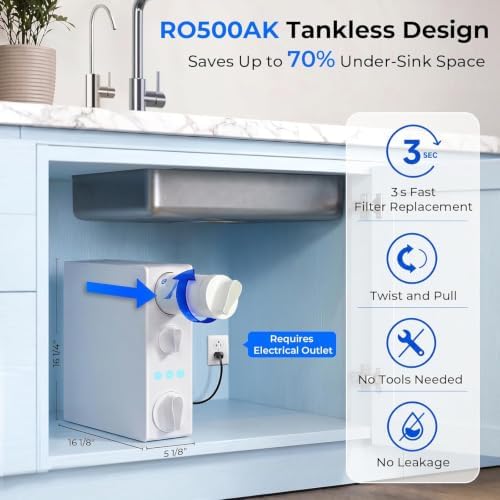 iSpring RO500AK Alkaline Reverse Osmosis System, NSF 58 Certified, 500 GPD - Image 6