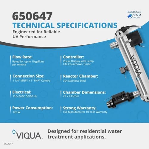 VIQUA PRO10 UV System 650647, 10 GPM Point-of-Entry Ultraviolet - Image 3
