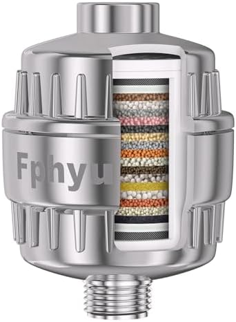 20 Stage Shower Filter, Universal Hard Water Filter Removes Chlorine & Impurities, High Flow Chrome Shower Head Filter Water Softener for Dry Skin, Hair Loss and Sensitive Skin by Unknown