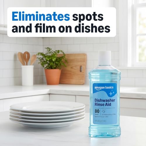 Amazon Basics Dishwasher Rinse Aid, Prevents Spots & Film, Enhances Drying, 8 Fl Oz - Image 3