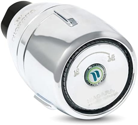 Niagara Conservation N2610CH Bi-Max 1-Spray with 1.0-1.5 GPM 2.125-in. Wall Mount Adjustable Fixed Shower Head in Chrome, 1-Pack | Bathroom Shower Head Sprayer with Pressure Compensation by NiagaraConservation