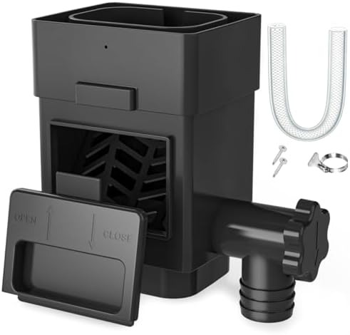 Anivia Rain Barrel Diverter Kit, Fits 2x3 or 3x4 in, Valve & Filter, Black by Anivia