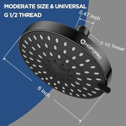 High Pressure Shower Head, HOPOPRO 5-Mode Fixed Showerhead, NBC Recommended - Image 2
