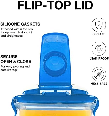 LocknLock Aqua Fridge Door Water Jug with Handle BPA Free Plastic Pitcher with Flip Top Lid Perfect for Making Teas and Juices, 2 QT, Blue (Pack of 5) - Image 5