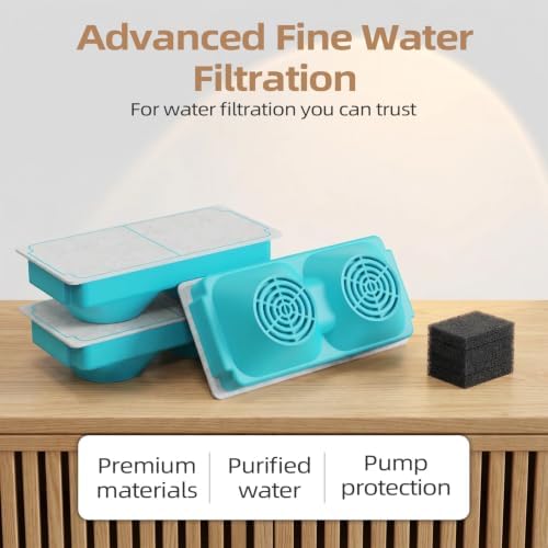 Cat Water Fountain Filter Replacement(3 Filters + 3 Sponges) - Image 5