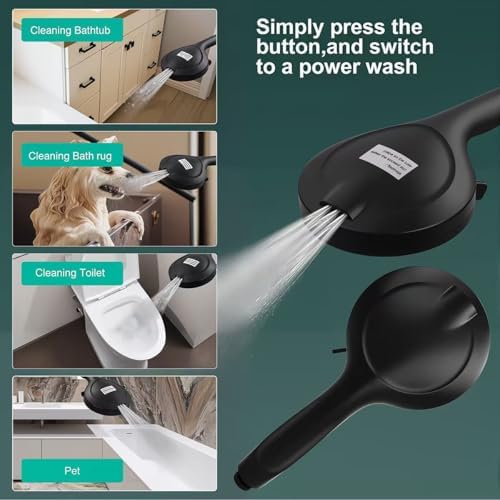 Matte Black Filtered Handheld Shower Head – 10 Spray Modes with Rain & Massage, Built-in Filter, Anti-Clog Nozzles, Power Rinse for Tile & Pets, Easy to Install - Image 3