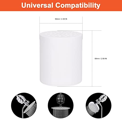15 Stage Shower Filter Replacement Cartridge, Universal High Output Shower Filter for Hard Water Remove Chlorine and Harmful Substances, Body Caring, 4 Pack - Image 2