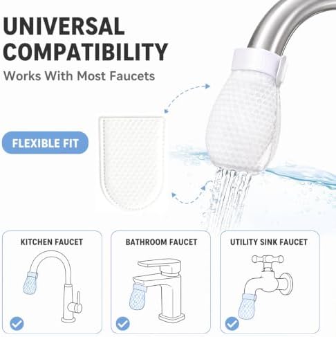 100PCS High Density Faucet Filter, Faucet Splash-Proof Cotton Bag Set, Universal Anti-Splash Water Filter with Sediment Barrier Layer, Fine Fiber Mesh, for All Types of Faucets - Image 2
