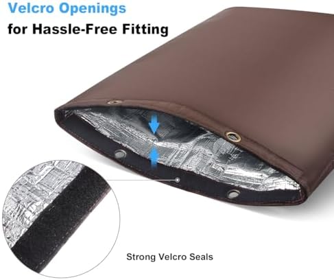 Backflow Insulation Cover, Pipe Preventer Insulation Wrap for Winter Freeze Protection, Heavy-Duty 5-Layer Waterproof Oxford Fabric Cover for Outdoor Sprinklers and Faucets, 24W x 24H inches - Brown - Image 3