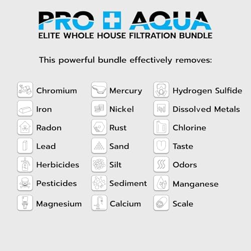 PRO+AQUA Elite 5-Stage Whole House Water Softener and Filter Bundle System for Well Water | Reduces Heavy Metals, Iron, Sulfur, Sediment, Chlorine, and More | Ideal for 3-4 Bathrooms (+ RO System) - Image 5