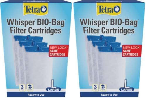 Tetra Whisper Bio-Bag Large Filter Cartridges for Aquariums, 3 Count (Pack of 2) by Tetra