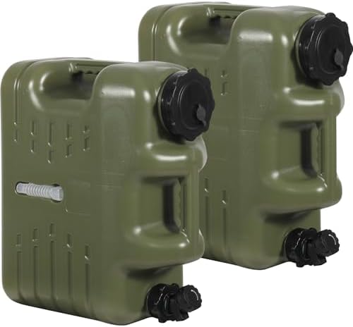 REDCAMP 5 Gallon/18.5L Portable Water Container with Spigot, Green 2 Pack by REDCAMP