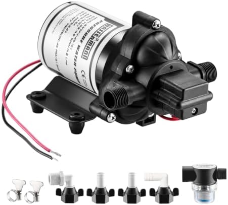 WASSERMANN RV Pump, 12V Self-priming RV Water Pressure Pump 4.0GPM 45PSI with Pressure Switch, for RV Marine Camping Yacht Garden, 12Volt DC Fresh Water Pumps RV Water Pump 2088-554-144 Replacement by wassermann