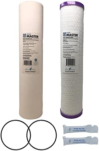Home Master Whole House 4-Layer Sediment 25 Down to 1 Micron, Radial Flow Catalytic Carbon, 2 orings & Grease, 20gpm, Replacement Filter Set CsetBB2SmgRFCC 20x4.5 by HomeMaster