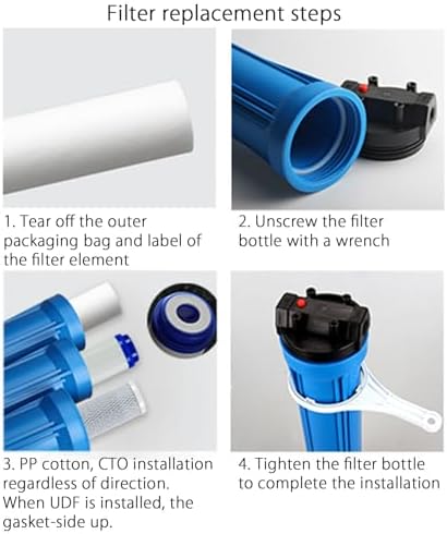 20''X 2.5''Ultrafiltration UF Filter, Hollow fiber ultrafiltration membrane 0.01 micron filtration, Flat Mouth Universal Water Filter Elements(4pcs) - Image 7
