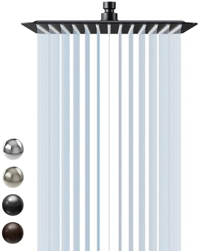 SR SUN RISE 12 Inch Rain Shower Head 304 Stailess Steel Matte Black High Pressure Rainfall Showerhead Water Saving by SRSUNRISE