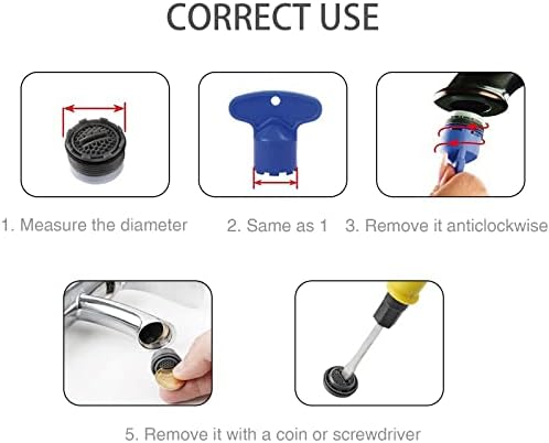 12 Pieces Moen Aerator Faucet Replacement for Sink and 5 Pieces Faucet Aerator Key Wrenches Removal Tool for Bathroom or Kitchen Sink - Image 4