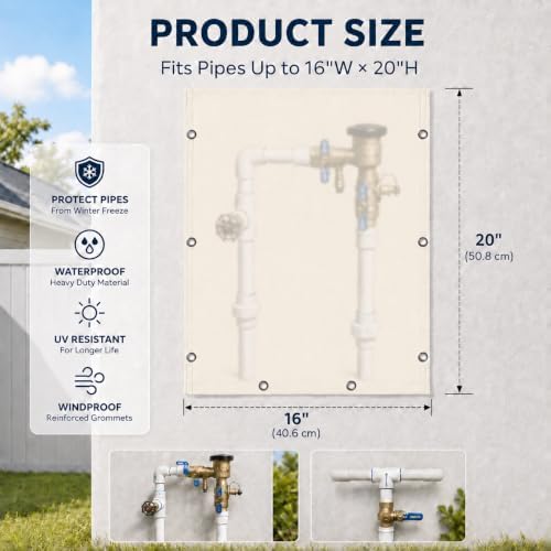 Backflow Cover, 5-Layer Multi-Opening Valve Freeze Protector,16" W x 20" H - Image 2
