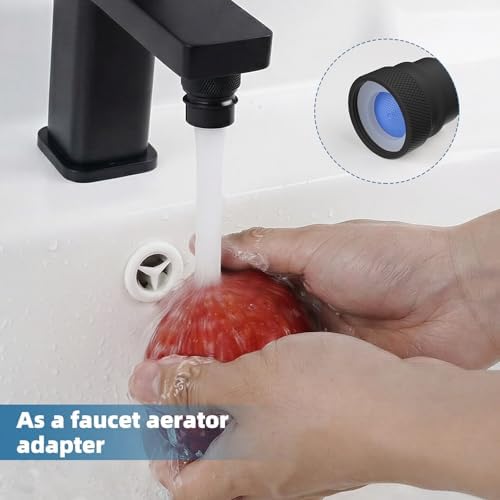 2 PCS Portable Dishwasher Faucet Adapter, Metal Sink Faucet Aerator, Black - Image 3