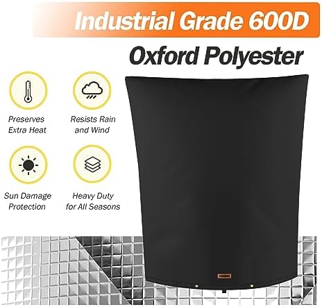 TOHONFOO Backflow Preventer Cover, Pipe Freeze Insulation, 24"Wx36"H, Black - Image 6