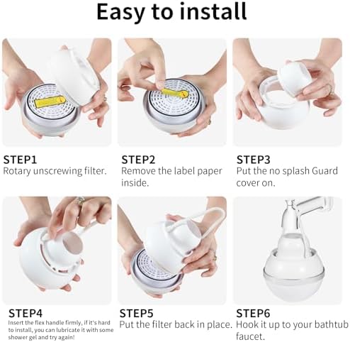 Bath Filter for Tub – 8-Stage Hotel Grade Filtration Water Filter for Softer Skin & Hair, BPA Free, 2,500 Gallons, Easy to Install (White) - Image 4