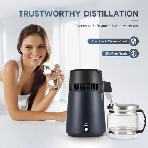 CO-Z 1.1 Gallon Water Distiller, 4L 750W Countertop Maker, Glass Pot - Image 3